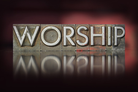 31211859 - the word worship written in vintage letterpress type